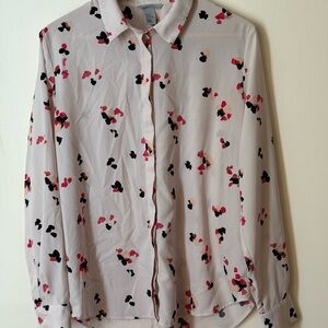 H&M Cream and Pink Patterned Shirt